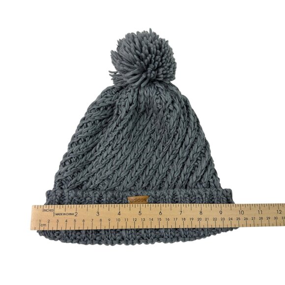 Adidas Gray Knit Pom Beanie Hat – Unisex Adult - Picture 9 of 9
